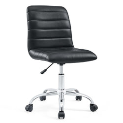Image of Ripple Armless Mid-Back Office Chair – Modern Design with Chrome Base & Swivel Function | Renovation Way