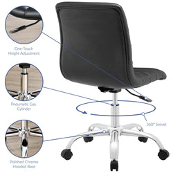 Image of Ripple Armless Mid-Back Office Chair – Modern Design with Chrome Base & Swivel Function | Renovation Way