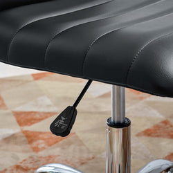 Image of Ripple Armless Mid-Back Office Chair – Modern Design with Chrome Base & Swivel Function | Renovation Way