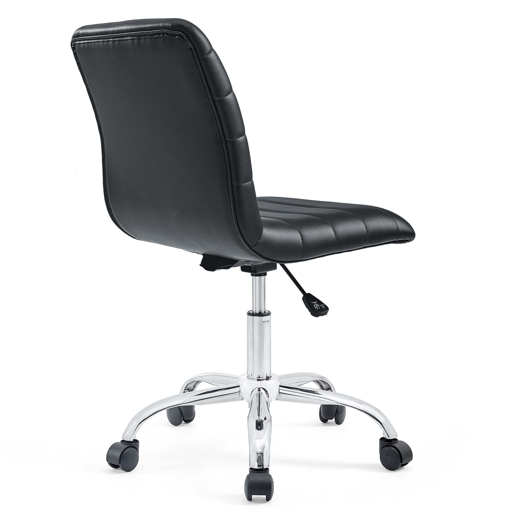 Image of Ripple Armless Mid-Back Office Chair – Modern Design with Chrome Base & Swivel Function | Renovation Way