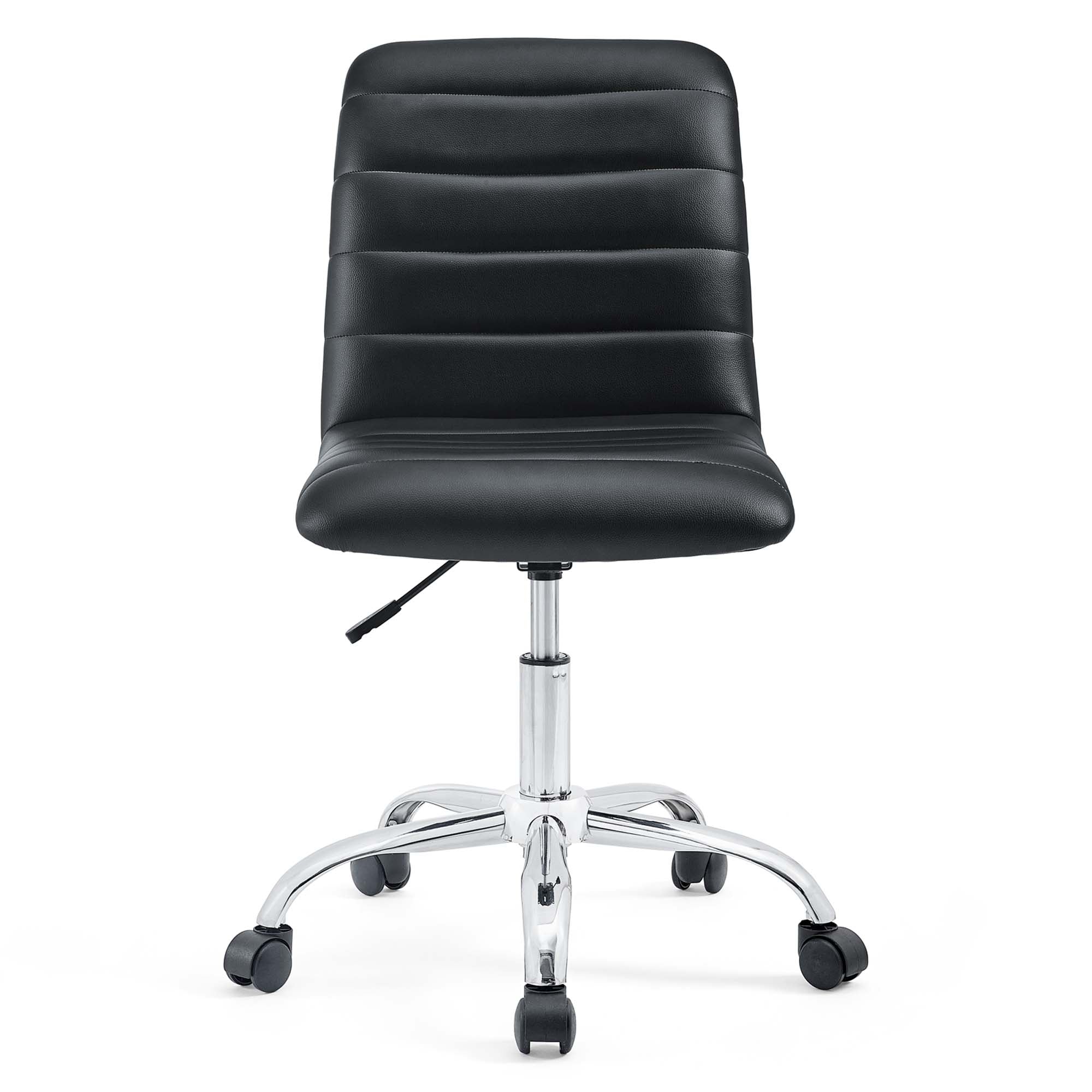 Image of Ripple Armless Mid-Back Office Chair – Modern Design with Chrome Base & Swivel Function | Renovation Way