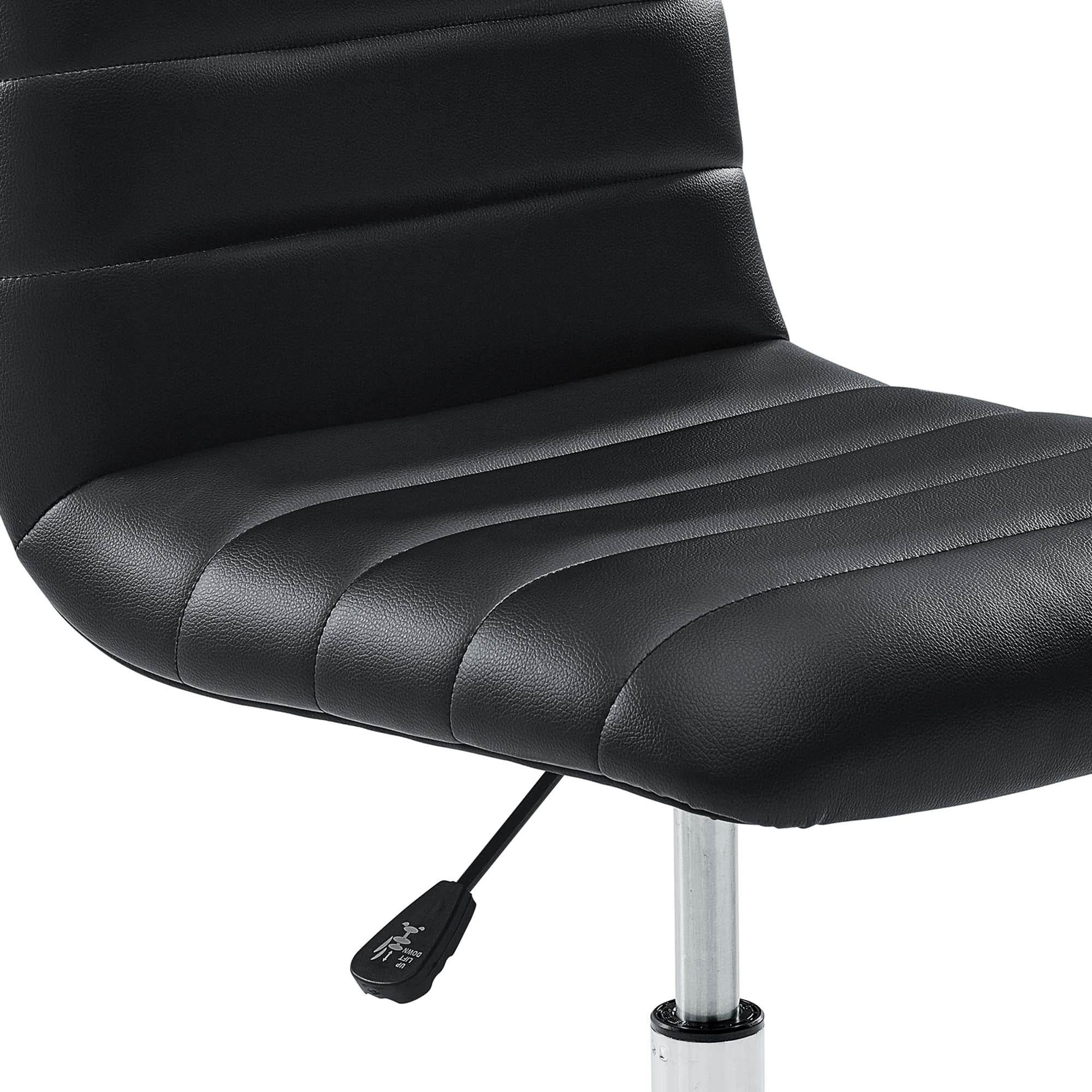 Image of Ripple Armless Mid-Back Office Chair – Modern Design with Chrome Base & Swivel Function | Renovation Way