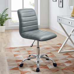 Image of Ripple Armless Mid-Back Office Chair – Modern Design with Chrome Base & Swivel Function | Renovation Way