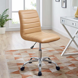 Image of Ripple Armless Mid-Back Office Chair – Modern Design with Chrome Base & Swivel Function | Renovation Way