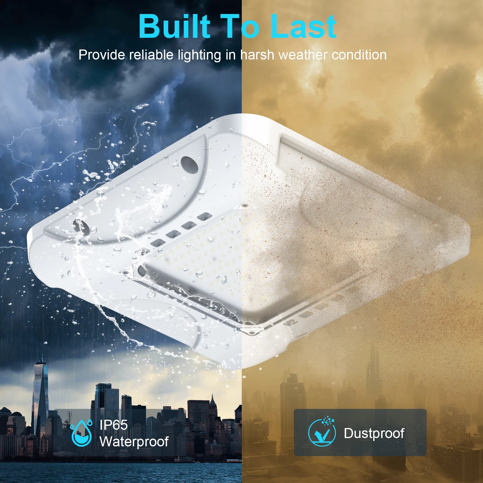 LED Canopy Light | 150W/120W/90W Tunable | CCT Adjustable (3000K/4000K/5000K) | 100–277VAC | IP65 Rated