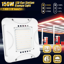 Image of LED Canopy Light | 150W/120W/90W Tunable | CCT Adjustable (3000K/4000K/5000K) | 100–277VAC | IP65 Rated