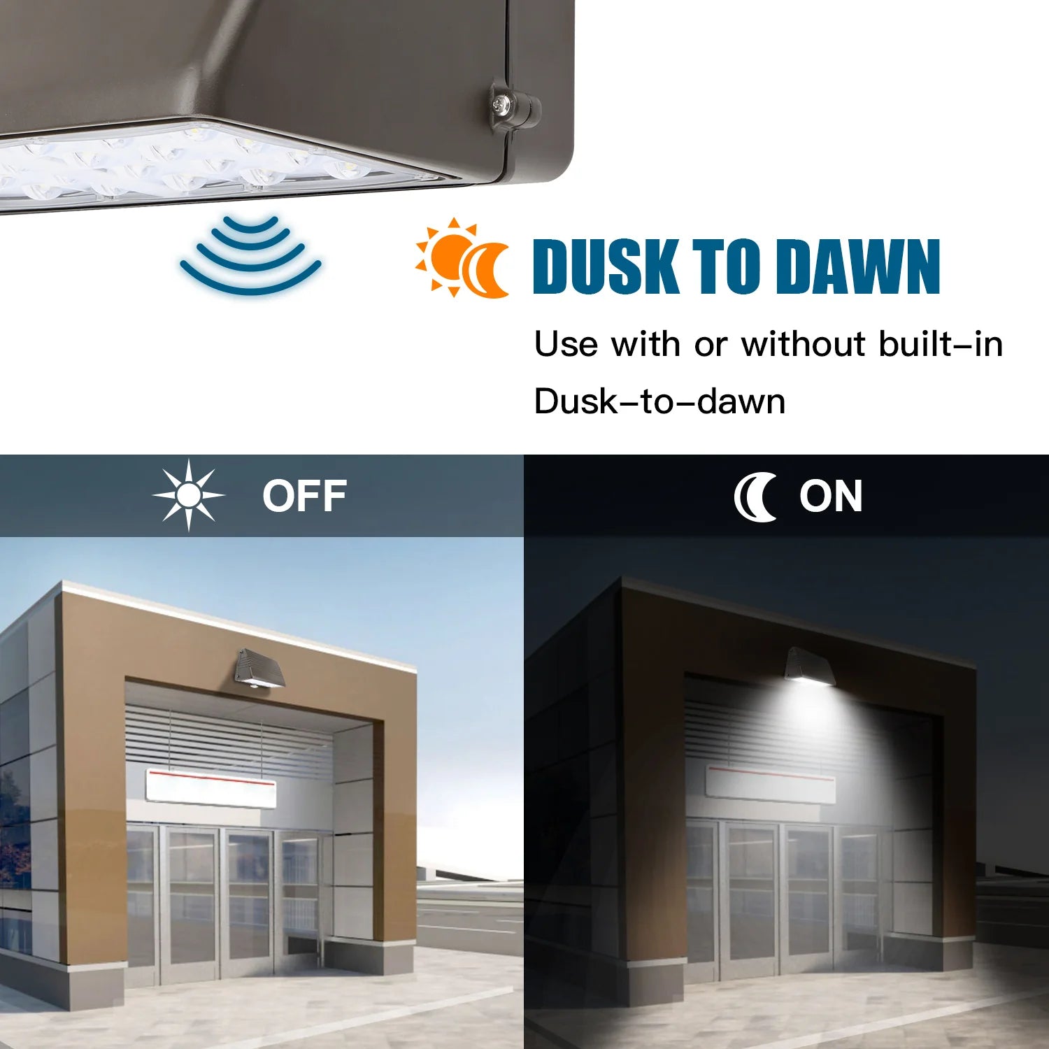 135W – 28W LED Full Cut-Off Wall Pack – Watt & CCT Tunable (3000K/4000K/5000K), 120–277VAC, Photocell, UL/DLC Approved – 5-Year Warranty