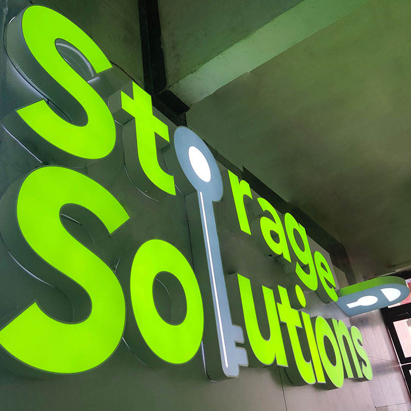 Image of Custom Outdoor LED Business Sign | Waterproof Stainless Steel Advertising Signage