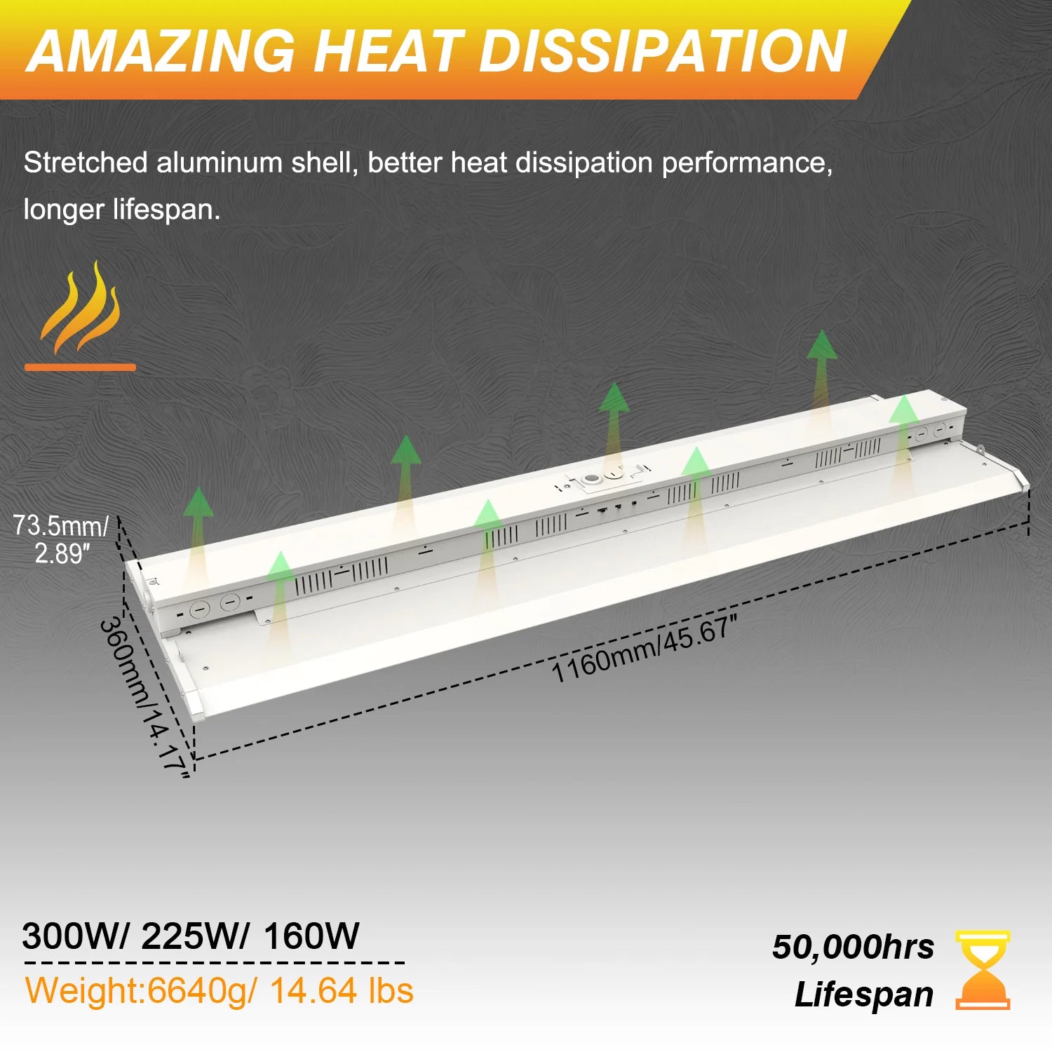 300W – 80W LED Linear High Bay Light | 3-Watt & 3-CCT Tunable | 120-277VAC | 0-10V Dim | DLC/UL Certified