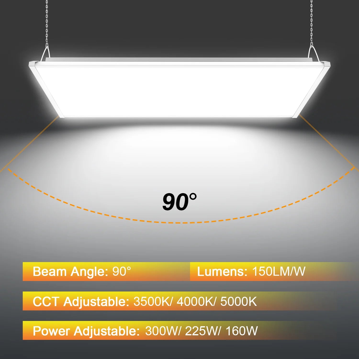 300W – 80W LED Linear High Bay Light | 3-Watt & 3-CCT Tunable | 120-277VAC | 0-10V Dim | DLC/UL Certified