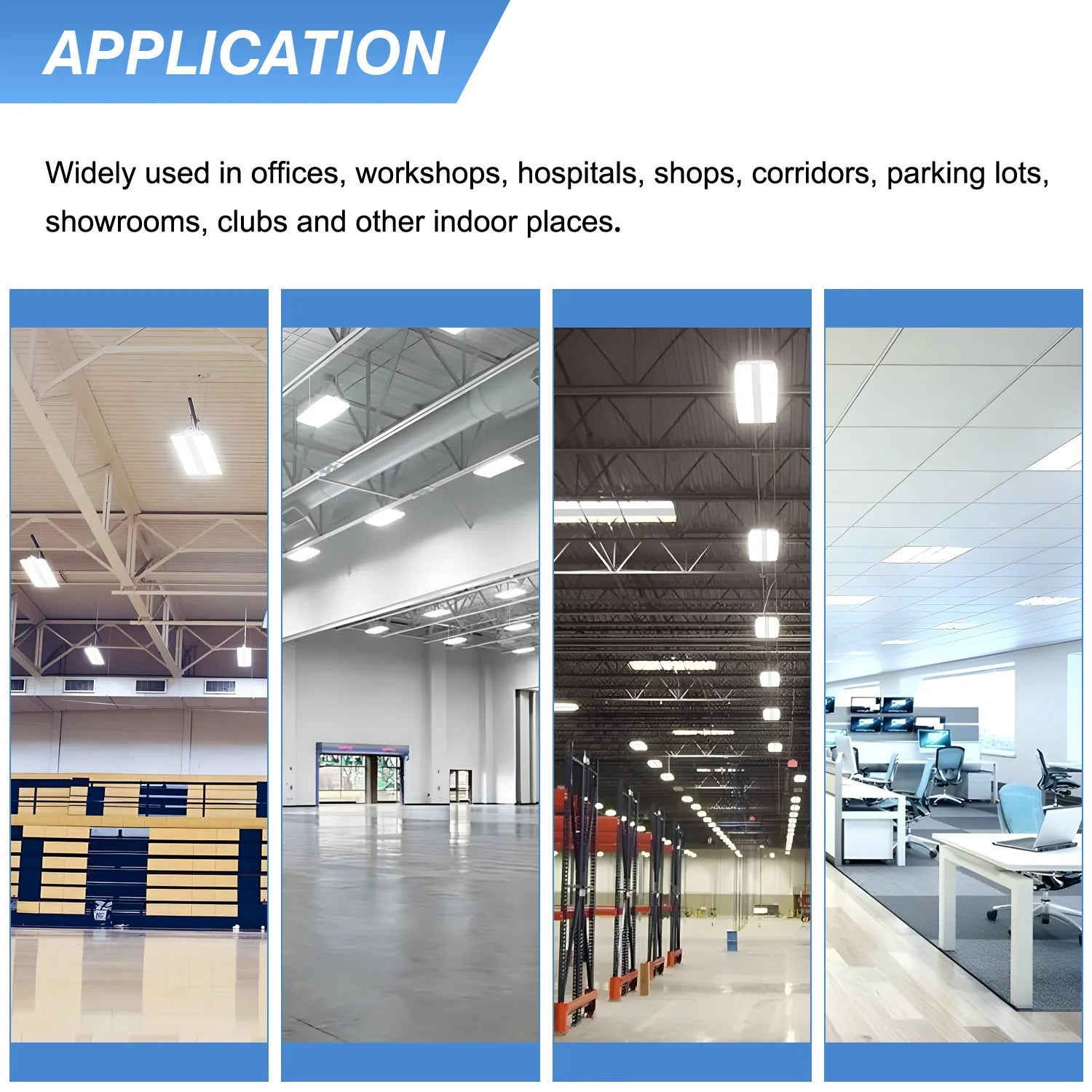 Image of 400W – 90W LED Linear High Bay Light | CCT & Watt Tunable | 100–277VAC | Microwave Sensor | DLC/UL Certified