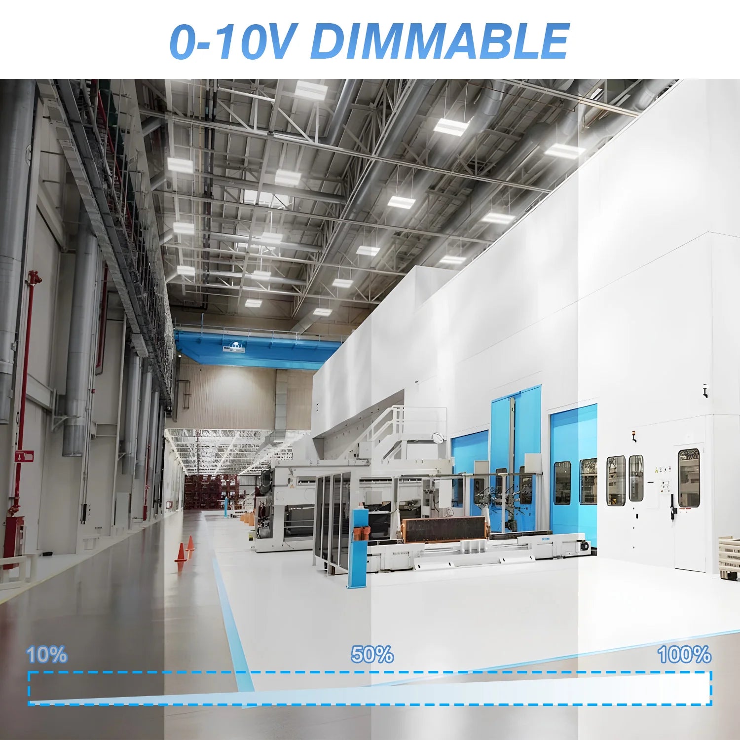 400W – 150W LED Linear High Bay Light | 5000K | 100-480VAC | 0-10V Dimmable | DLC/UL Certified