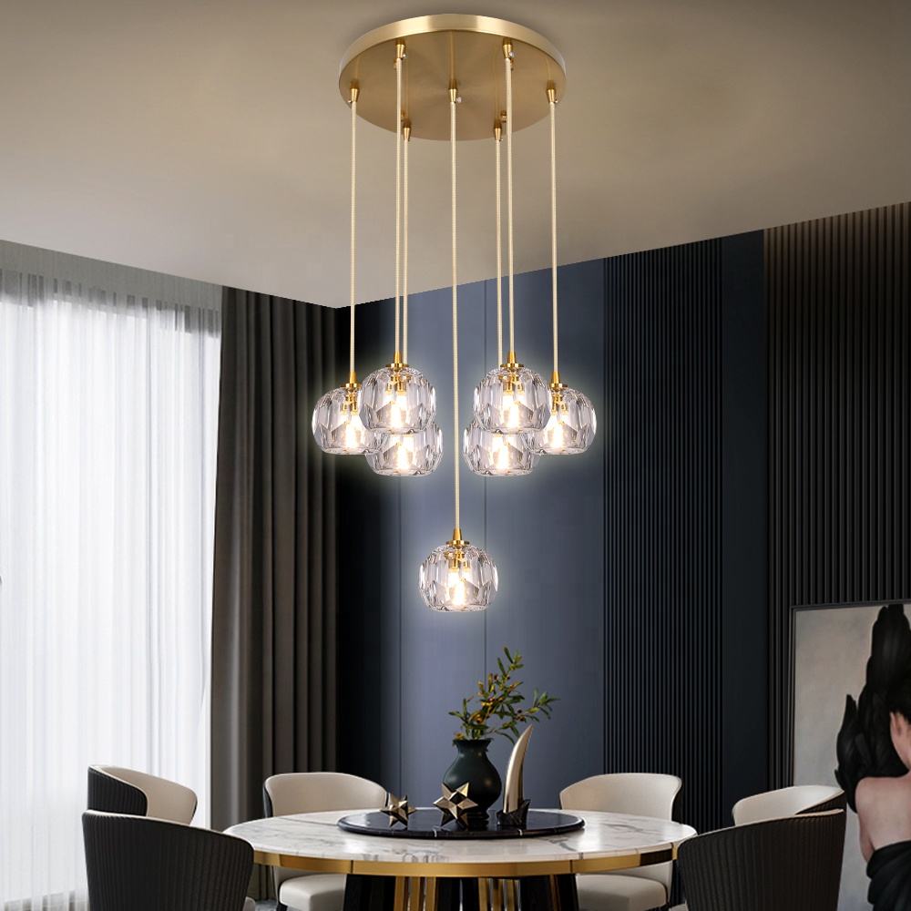 Crystal Pendant Light – Copper & Iron Body, 3 CCT Options