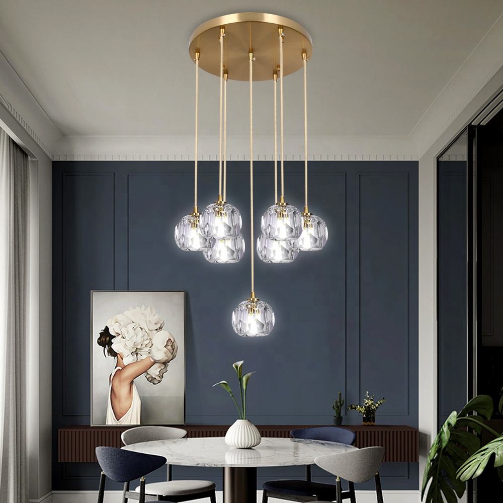 Crystal Pendant Light – Copper & Iron Body, 3 CCT Options