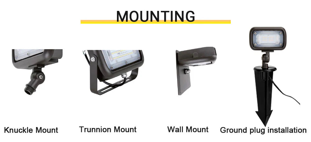 Image of LED Knuckle Flood Light – 15W / 30W / 45W – 5000K, 120-277VAC, DLC & UL Approved (6–24 Pack)