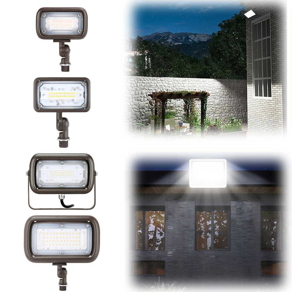 LED Knuckle Flood Light – 15W / 30W / 45W – 5000K, 120-277VAC, DLC & UL Approved (6–24 Pack)