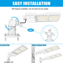 Image of 240W / 320W / 400W Tunable LED Shoebox Area Light | 5000K | 100–277VAC | 56,000Lm | Built-in Photocell