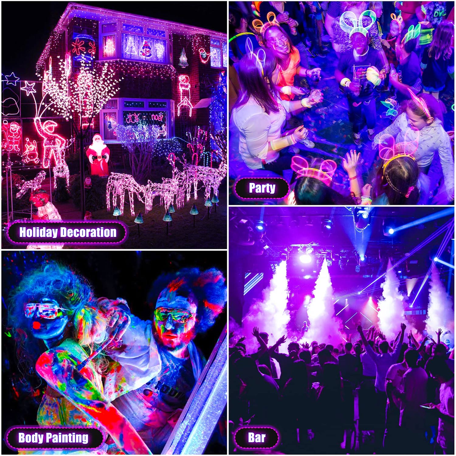 Image of 100W / 150W LED UV Black Light Floodlight | 120VAC | US Plug | IP66 Waterproof