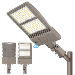 Image of 320W–450W LED Shoebox Area Light | 5000K | 100–277VAC | Built-in Photocell | 0–10V Dimmable | IP65