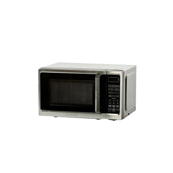Roomwell UK 0.7 CuFt Stainless Steel Hotel Microwave – Compact, Durable, 700W