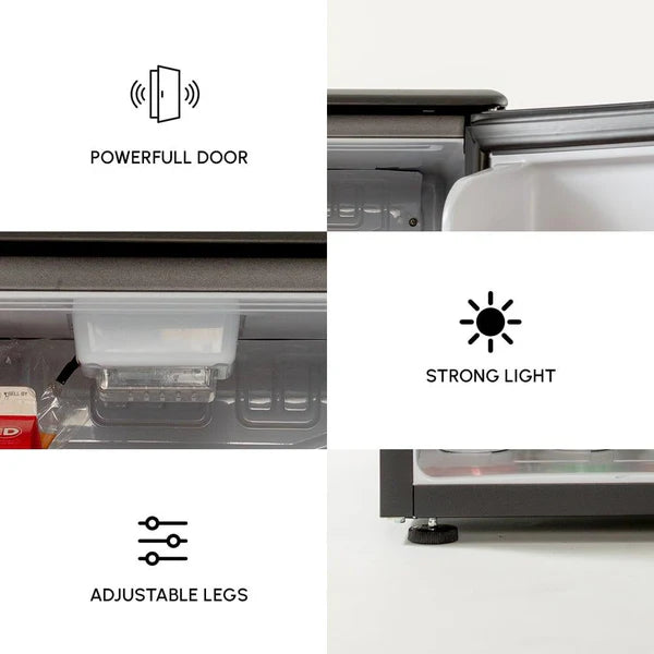Roomwell UK 1.7 Cu.Ft Mini Fridge – Compact Hotel Refrigerator Without Freezer, Quiet, Energy Star Rated, Black