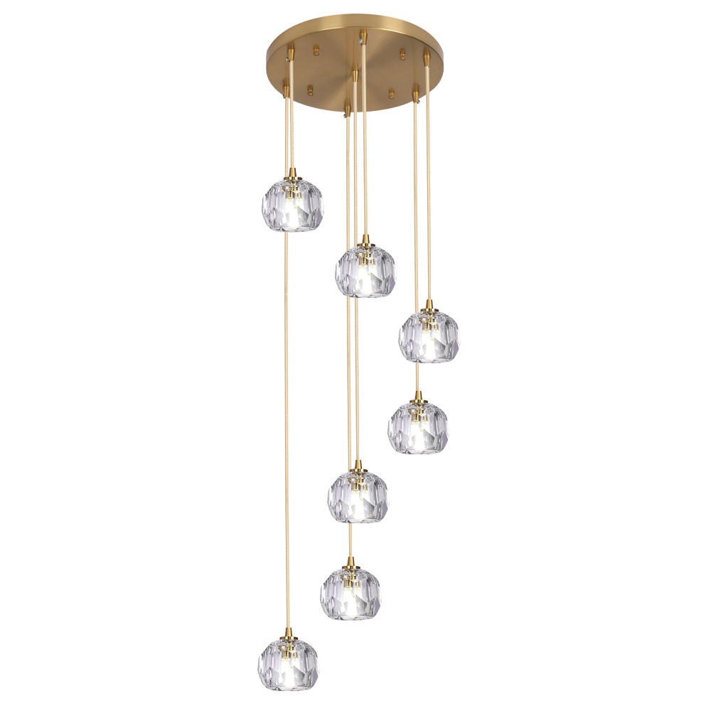 Image of Crystal Pendant Light – Copper & Iron Body, 3 CCT Options