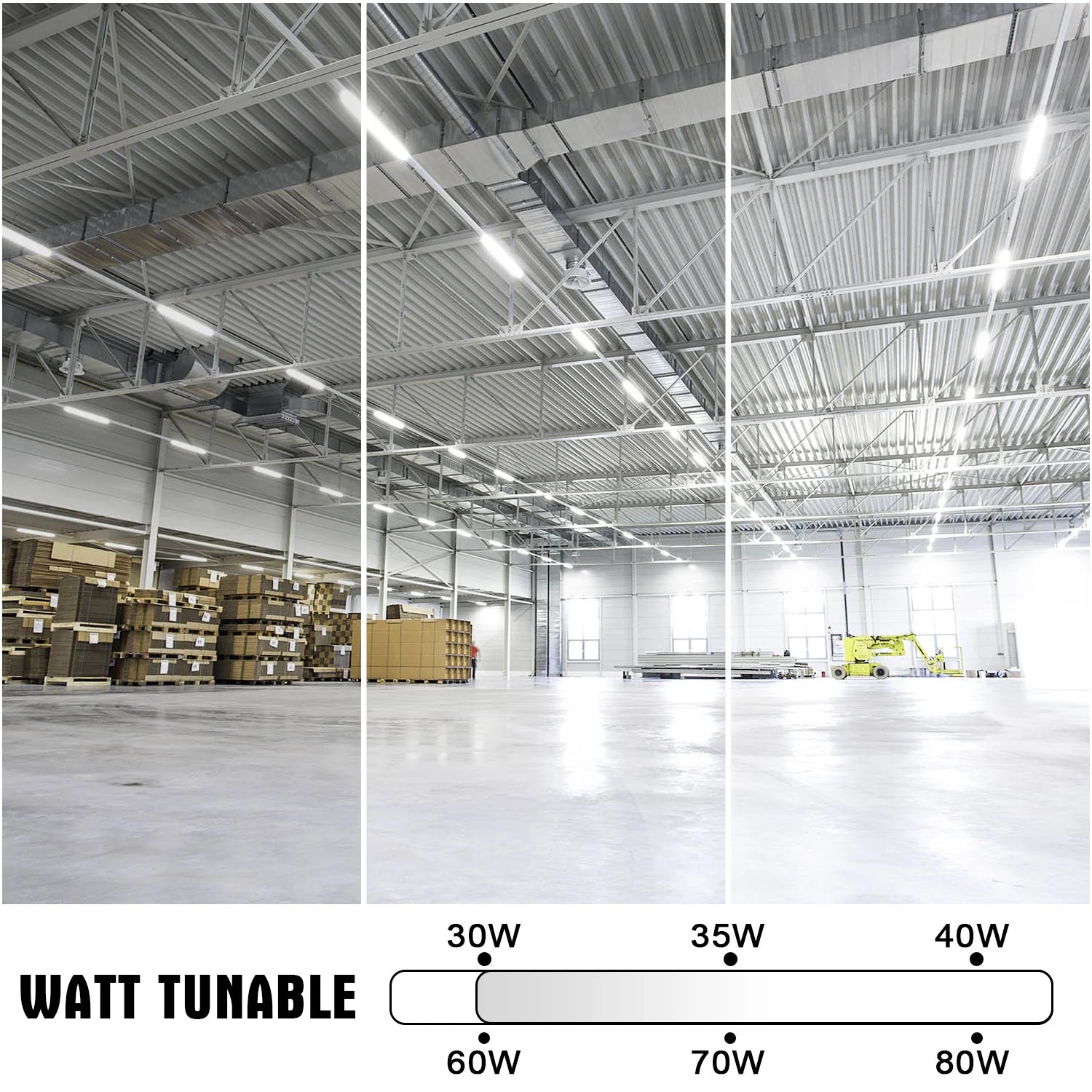 Image of 4-Pack LED Shop Lights | 4ft & 8ft | 3-Watt Tunable Batten Tube | 5CCT Selectable | 120-277V | 0-10V Dimmable