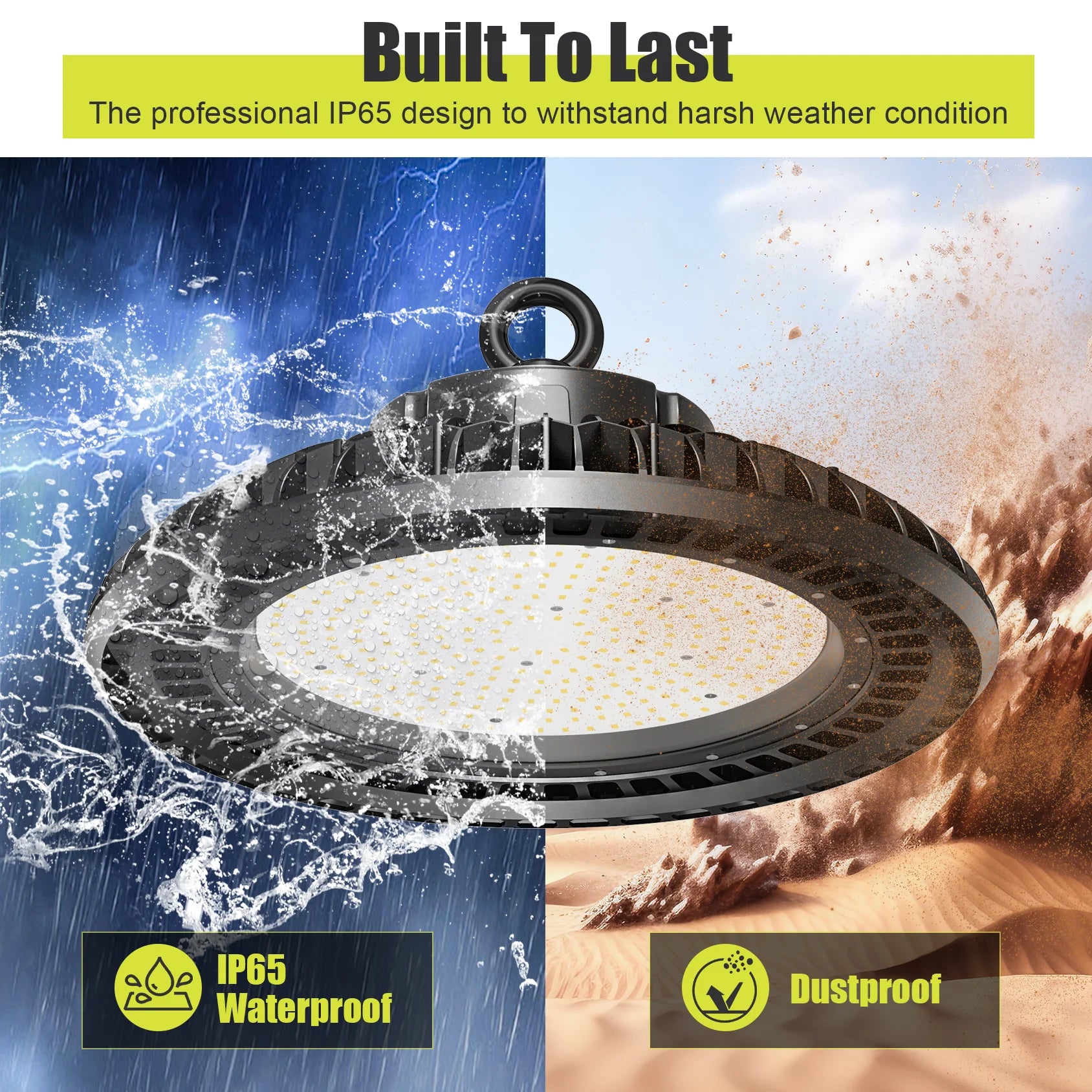 500W / 400W / 300W LED UFO High Bay Light – 5000K | 100-277VAC | 0-10V Dimmable | IP65