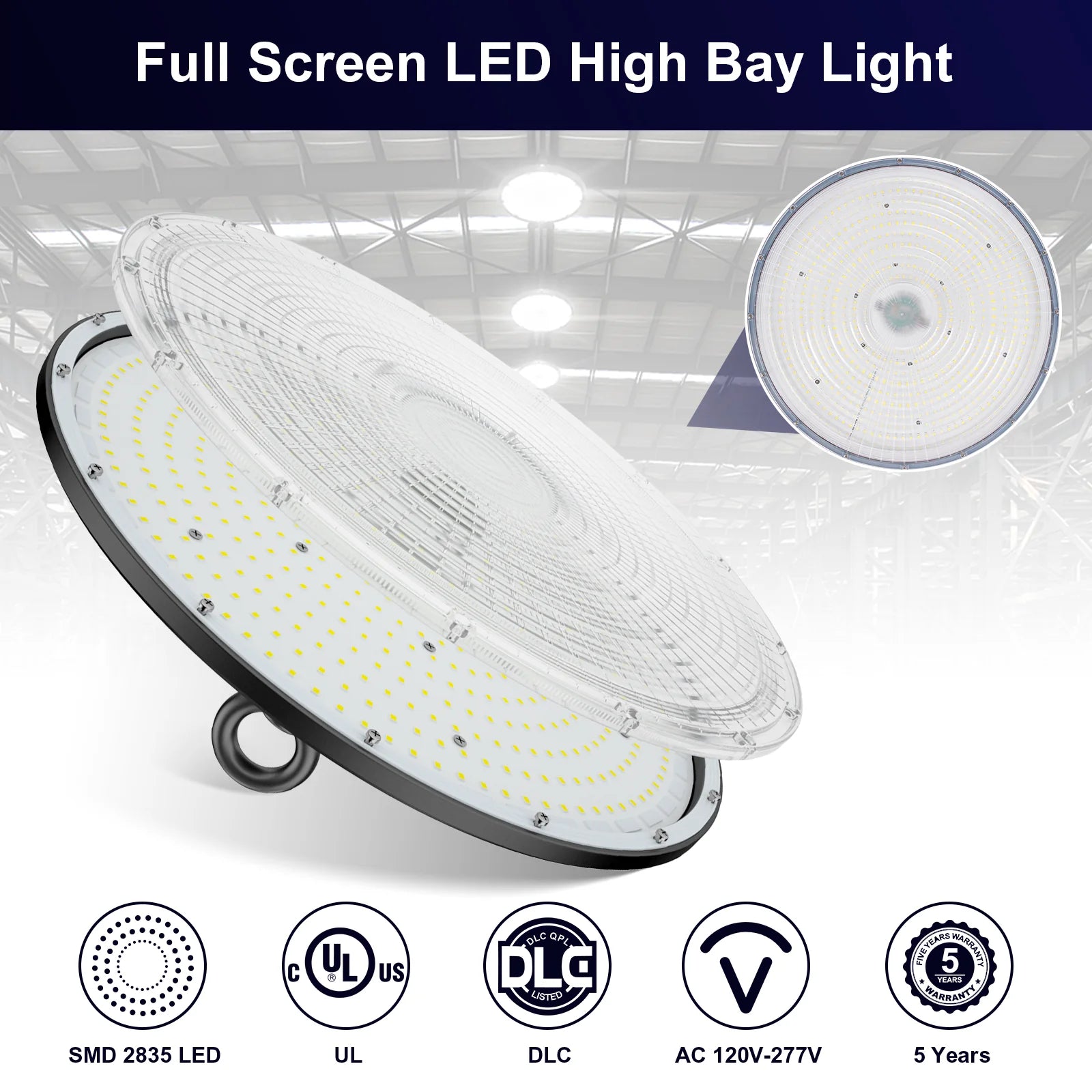 300W – 150W LED UFO High Bay Light PLUS | 5000K | Linear Driver | 120VAC | Remote Dimming