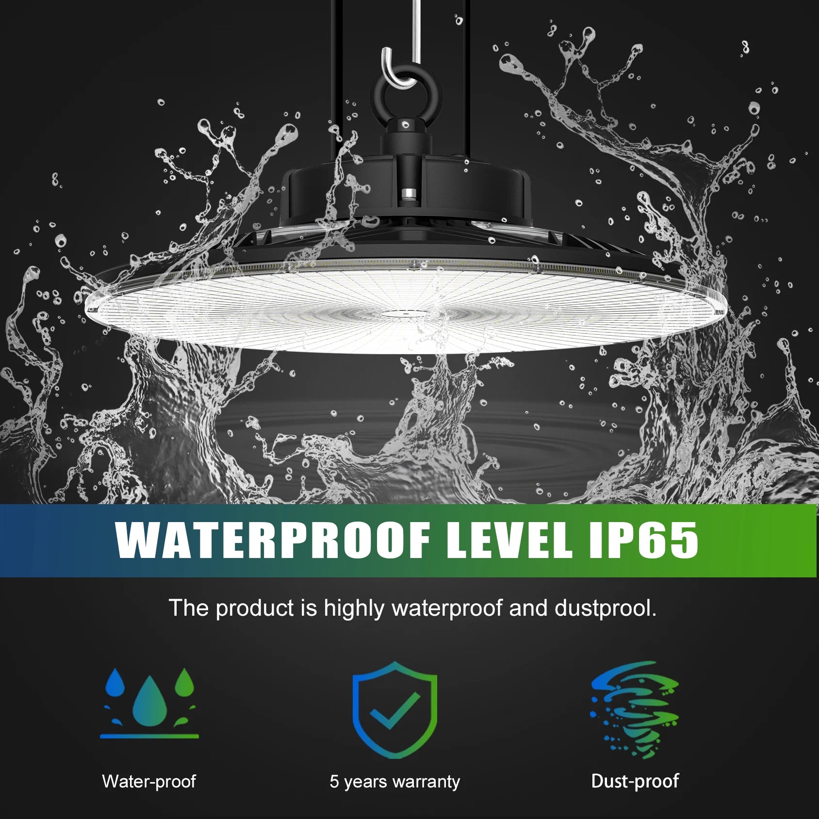 300W – 150W LED UFO High Bay Light PLUS | 5000K | Linear Driver | 120VAC | Remote Dimming