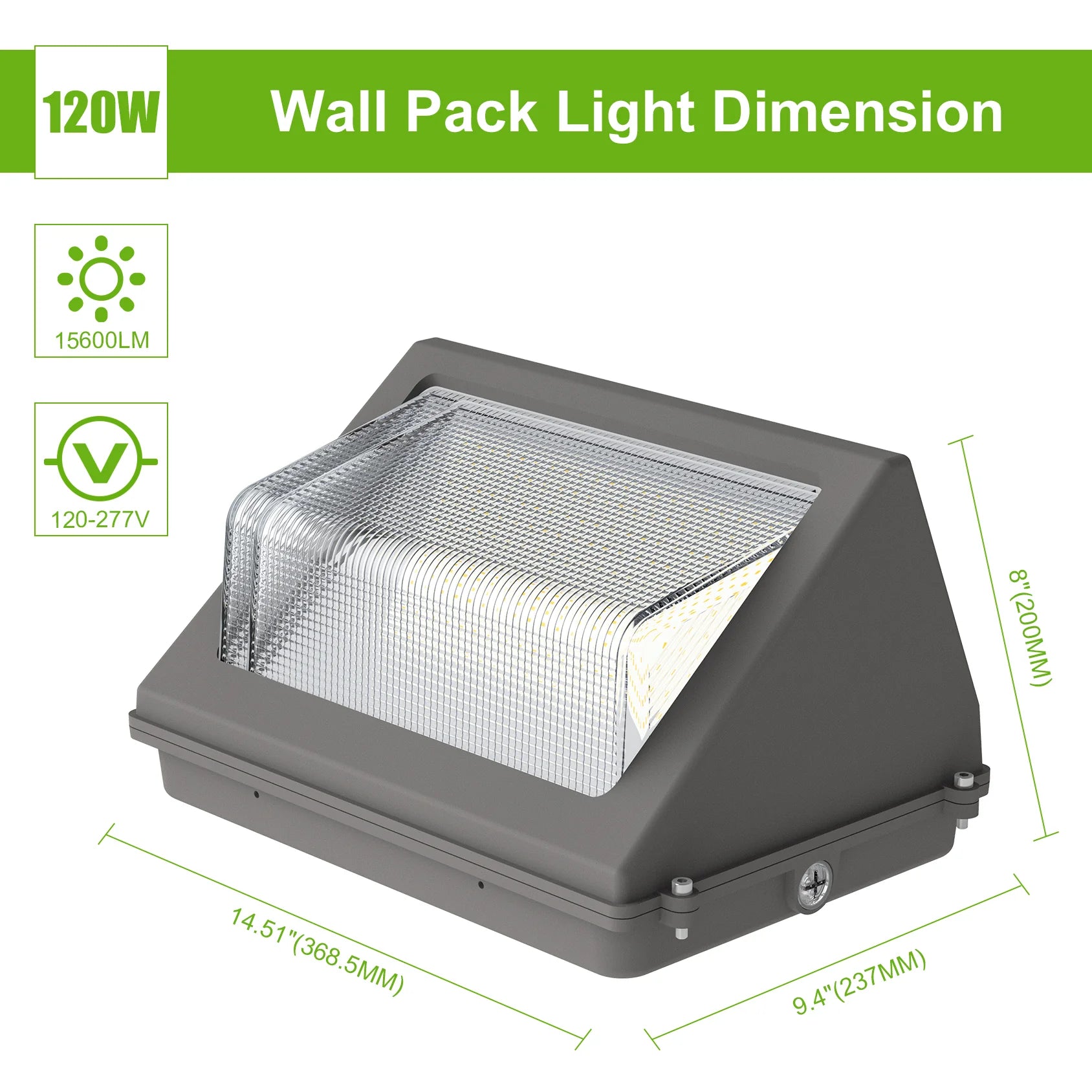 Image of 150W – 48W LED Outdoor Wall Pack Light – Watt & CCT Tunable (4500K/5000K/5700K), 100–277VAC, Photocell – ETL/DLC/UL Approved – 5-Year Warranty