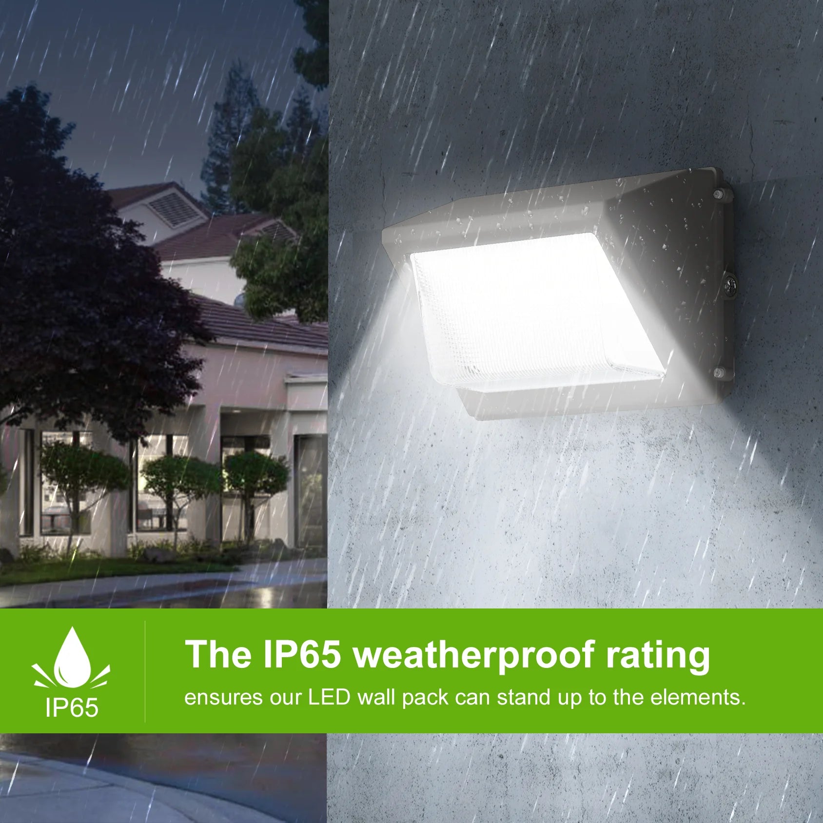 150W – 48W LED Outdoor Wall Pack Light – Watt & CCT Tunable (4500K/5000K/5700K), 100–277VAC, Photocell – ETL/DLC/UL Approved – 5-Year Warranty