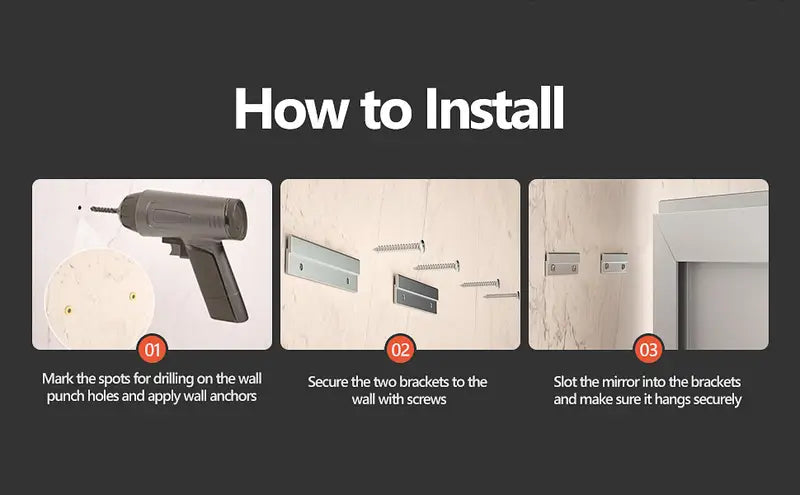 Image of Smart LED Bathroom Mirror – Anti-Fog, Dimmable, 3-Color Lighting, Memory Function, 5mm Shatterproof Glass, Wall-Mounted