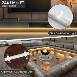Image of 110V COB LED Strip Light – Driverless Warm White 2800K | Cuttable, ETL Listed, Waterproof LED Tape Light