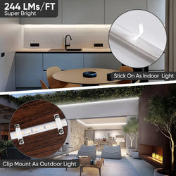 Image of 110V COB LED Strip Light, Driverless Cool White 6000K, ETL Listed, Waterproof LED Tape Light