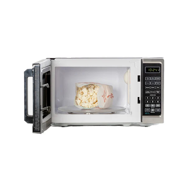 Roomwell UK 0.7 CuFt Stainless Steel Hotel Microwave – Compact, Durable, 700W