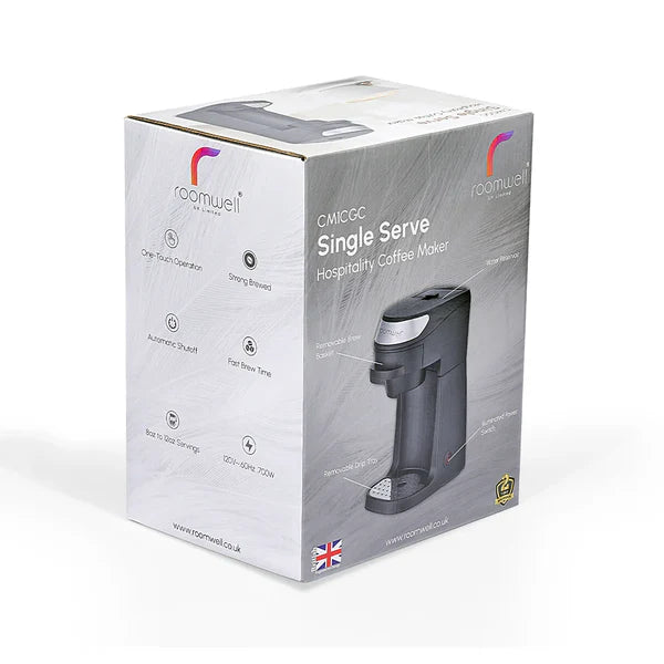 Roomwell UK 1 Cup Coffee Maker – Reusable Mesh Filter, Two-Way Brew – Perfect for Hotels & Guest Rooms