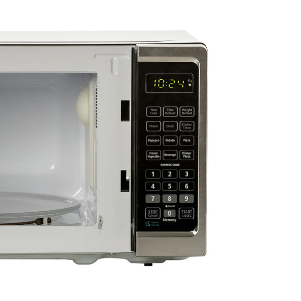Roomwell UK 0.7 CuFt Stainless Steel Hotel Microwave – Compact, Durable, 700W
