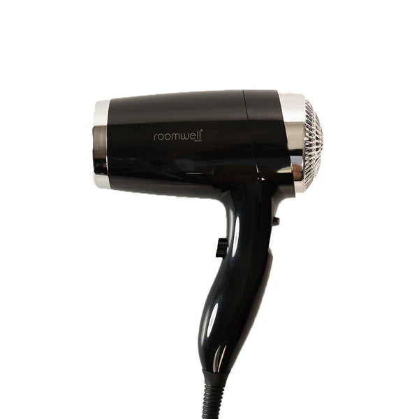 Image of Roomwell UK 1600W Wall Mount Hair Dryer – Black | Hotel & Hospitality Grade
