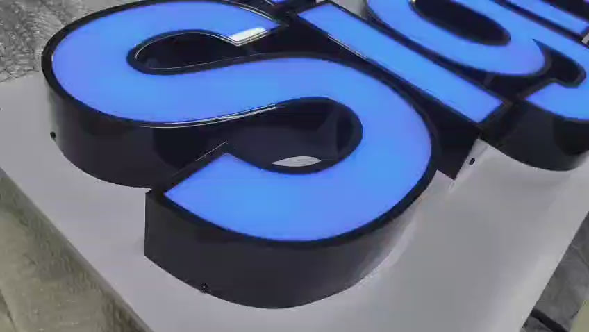 Image of Custom Outdoor LED Business Sign | Waterproof Stainless Steel Advertising Signage